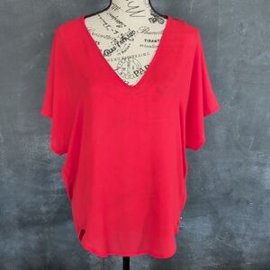 Draped Sheer Georgette Dolman Top